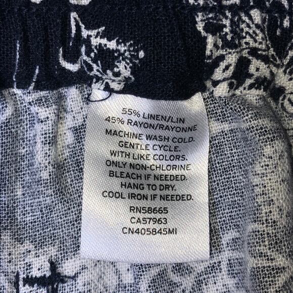 Caslon Blue Linen Blend Wide Leg Crop Pants - Size Medium - Picture 10 of 11